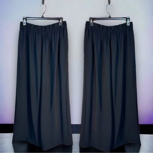 GREGOR pull-on flowy black pants women's medium elastic waist dressy lightweight